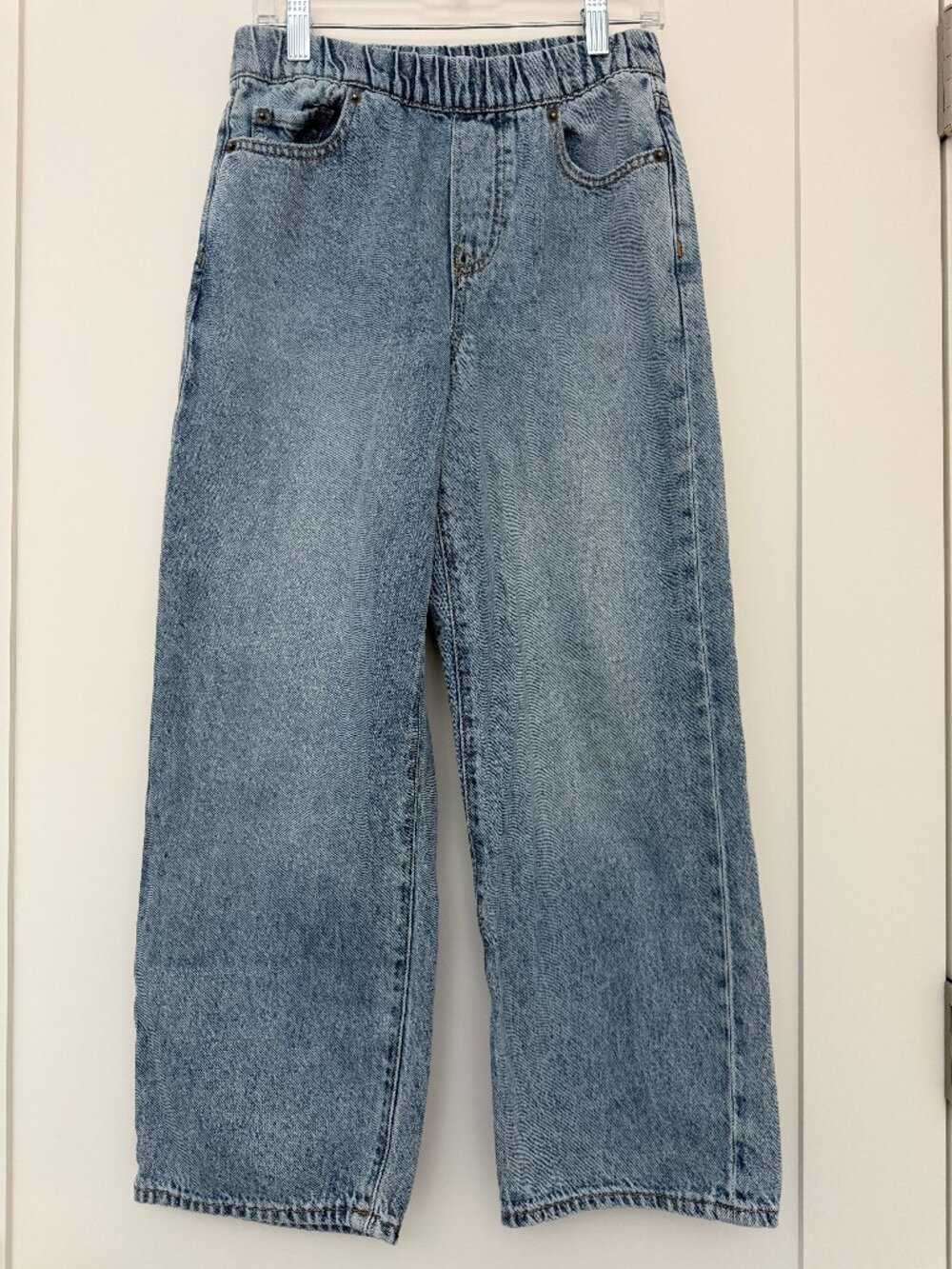 Gap Kids L (10-12) Baggy Light Wash Elastic Waist Pull-On Denim Jeans